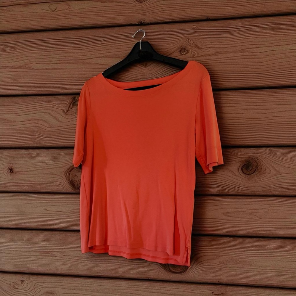 Chico's Bright Orange Short Sleeve Top Ultimate Tee